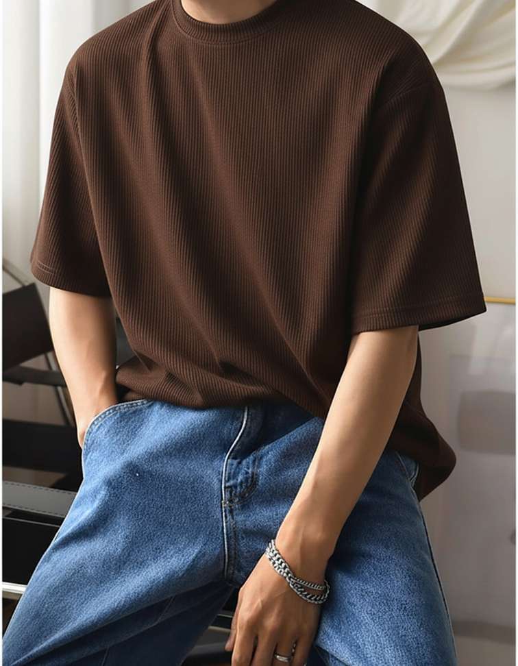 Running Machine Self‑Design Men Brown T‑Shirt – 61% OFF, Lowest Price ₹194