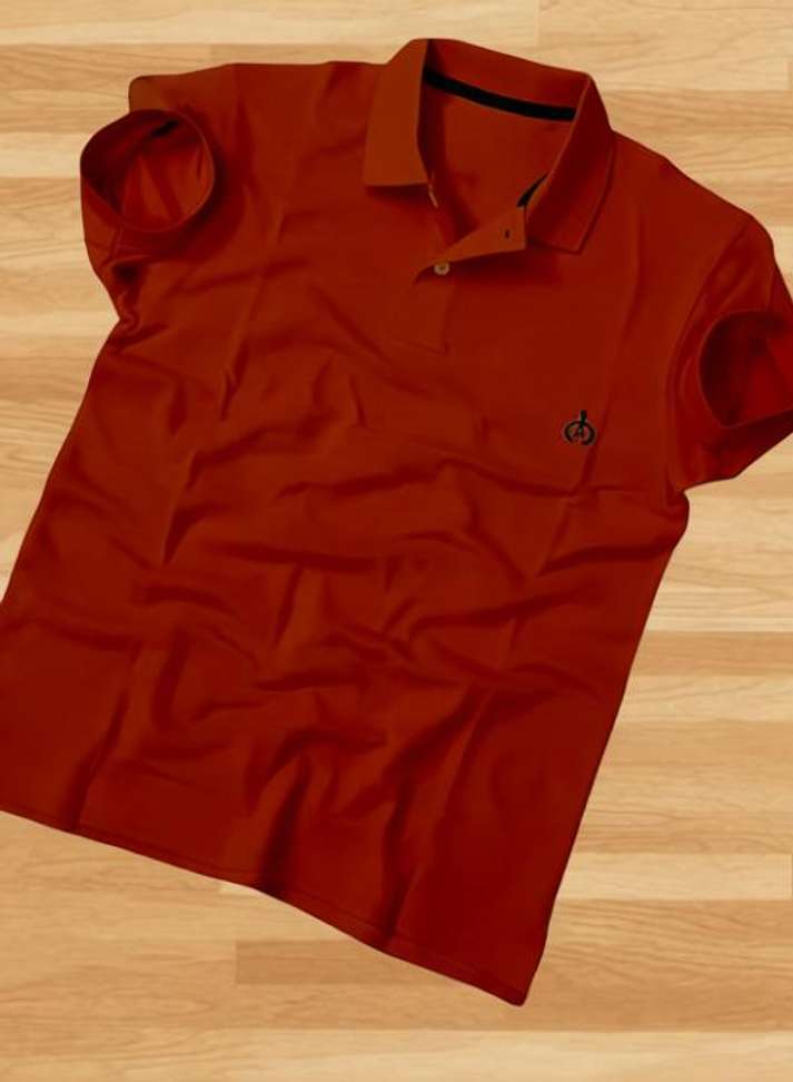 F Gallery Solid Men Maroon T Shirt