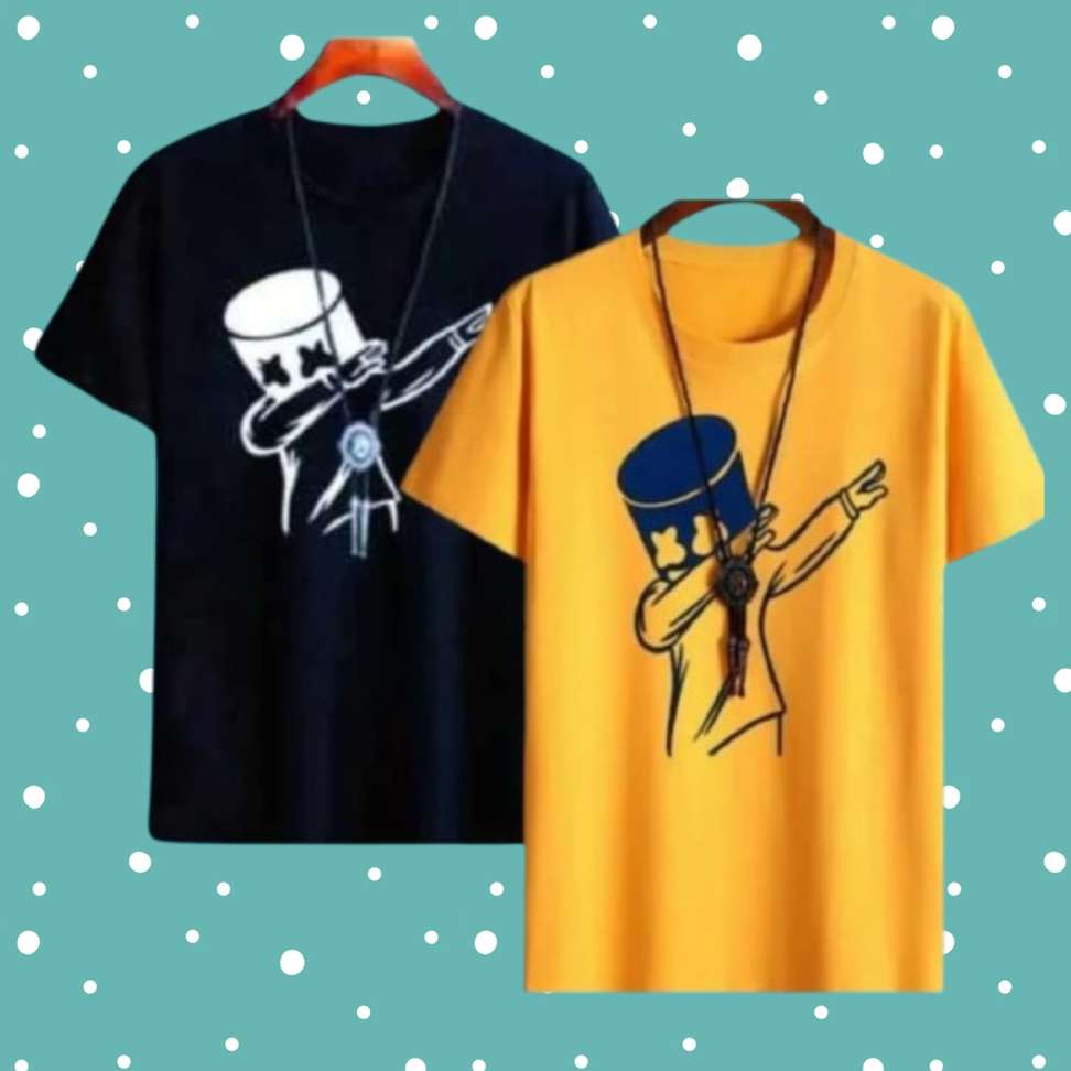 Jsiya Striped Men Black Yellow T Shirt