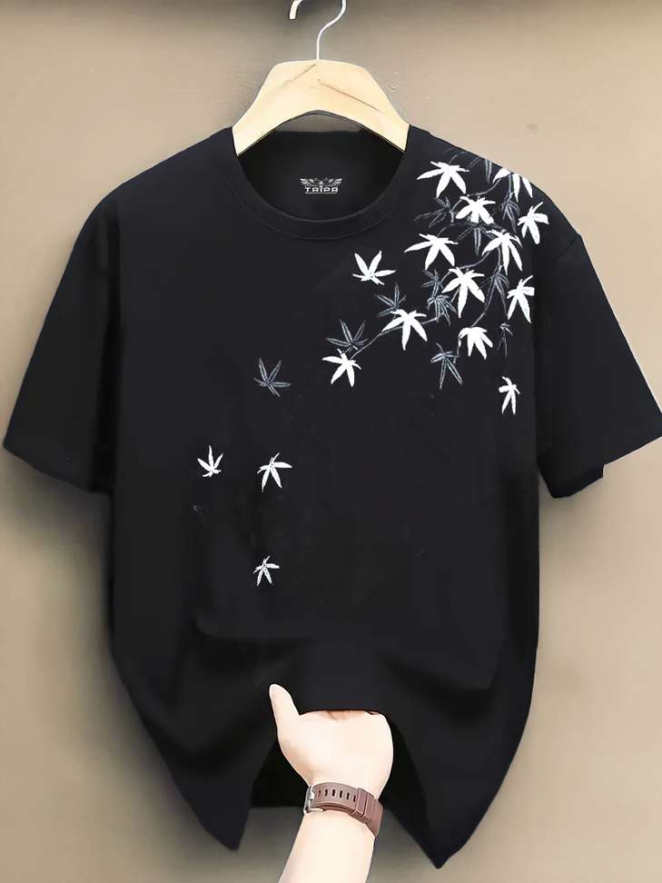 Tripr Printed Men Black T Shirt