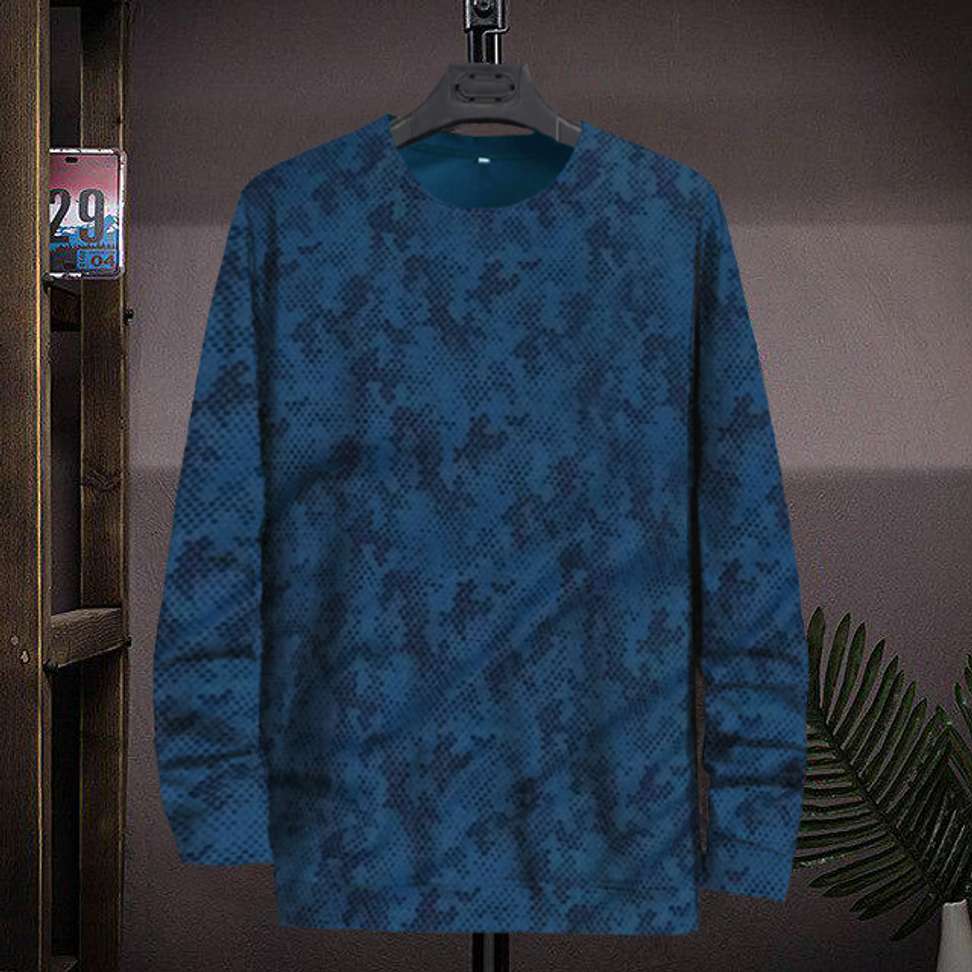 Try This Printed Men Light Blue, Black T-Shirt