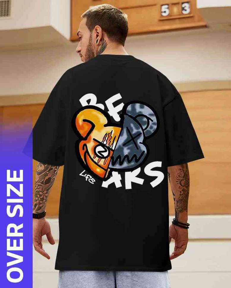 Teemex Printed Men Black T Shirt