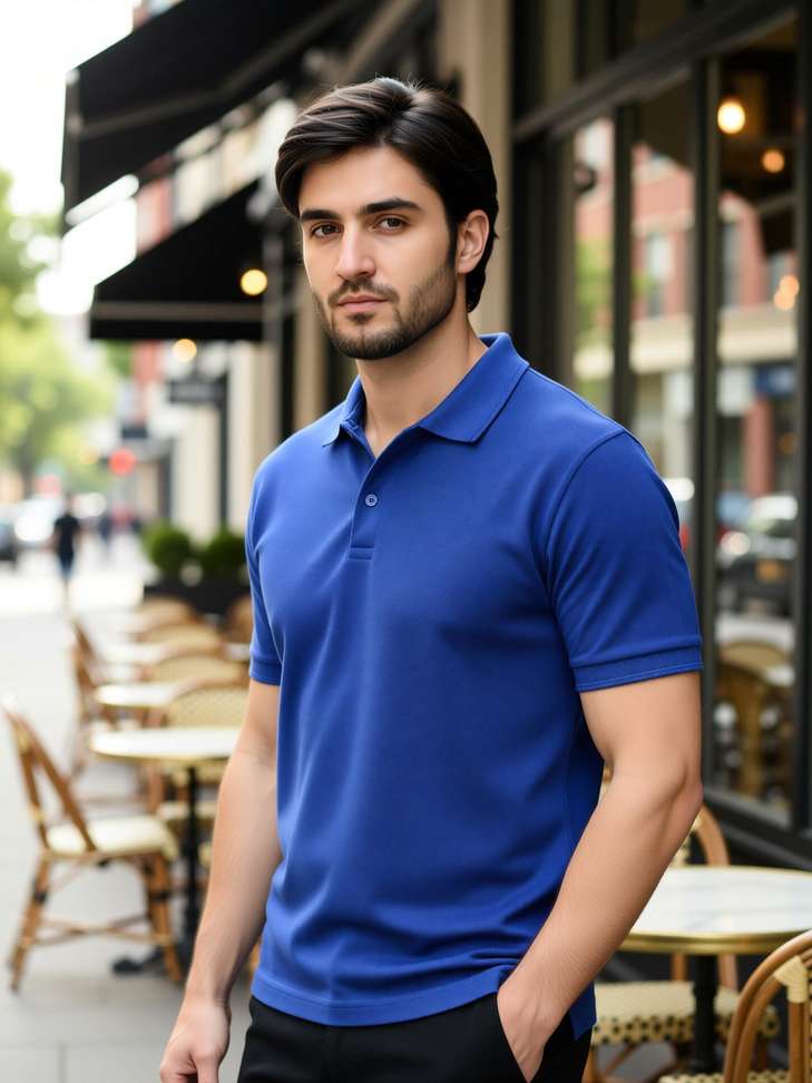 Keoti Printed Men Blue T Shirt