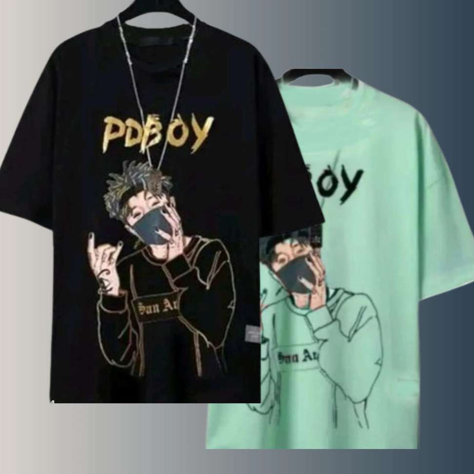 Stylesmyth Printed Men Black Green T Shirt