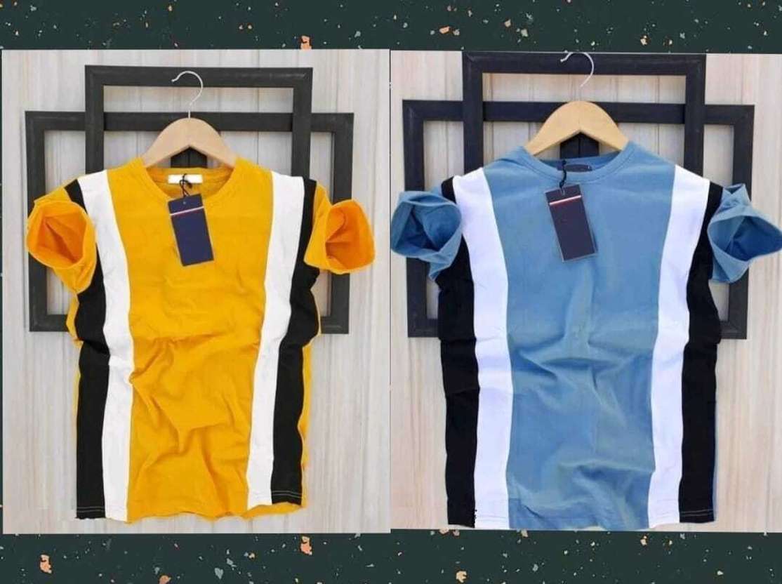 Dhruv Tarding Solid Men’s Yellow‑Blue T‑Shirt – 87% OFF, Only ₹85 at Shopsy