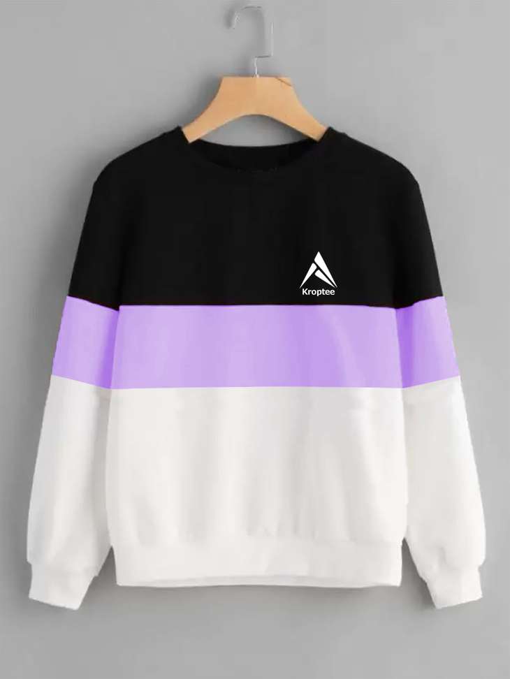 Kroptee Color Block Men Purple T‑Shirt – 76% OFF Flash Sale, Pure Cotton Casual Top