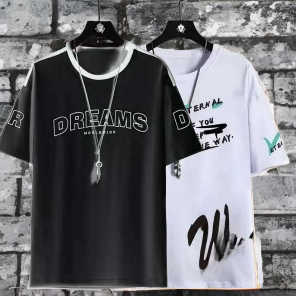 Kaspy Printed Men Black White T Shirt