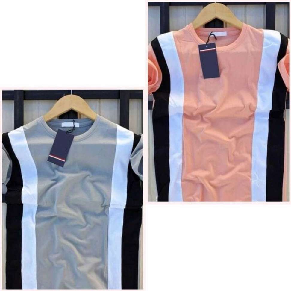 Squareretails Color Block Men Grey Pink T Shirt