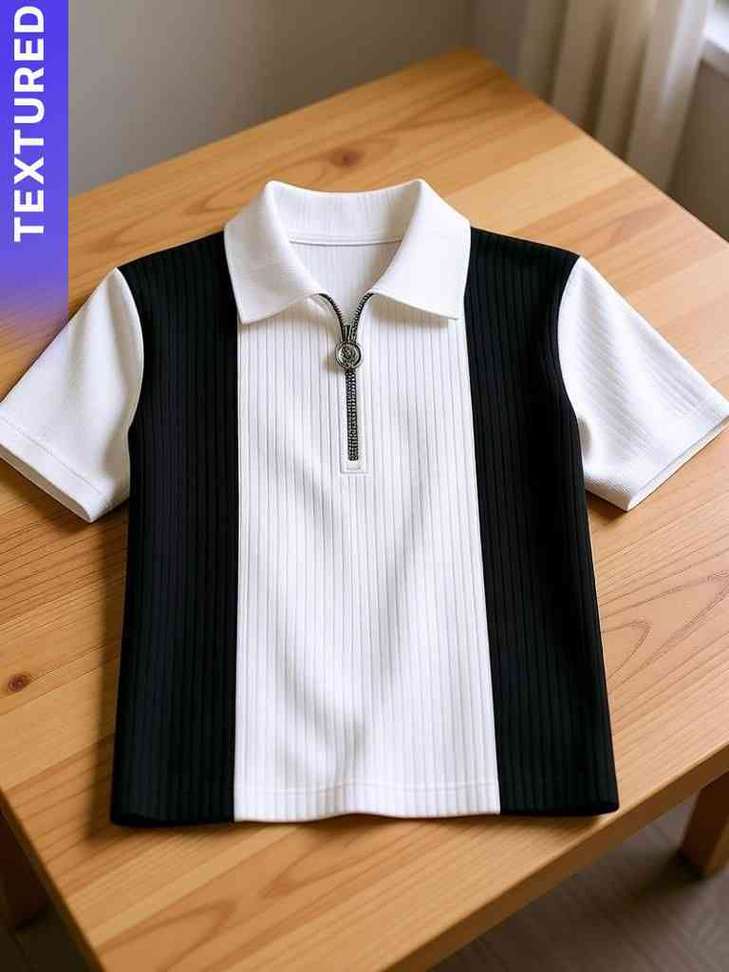 Vratv Self Design Men Reversible White T Shirt