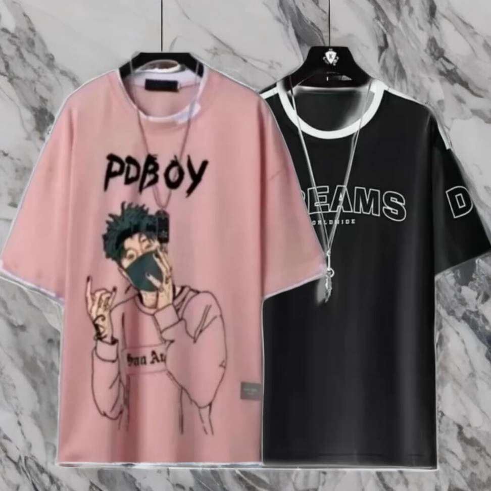 Kaspy Printed Men’s Pink‑Black T‑Shirt – 74% OFF, Lowest Price ₹128