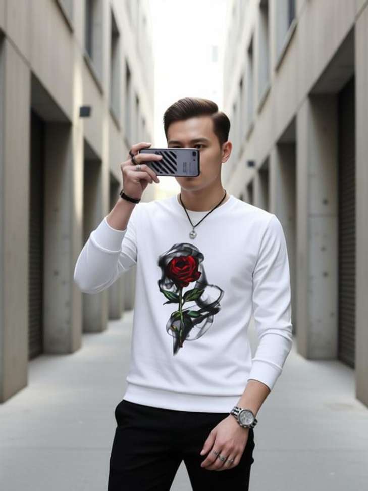 Knite Wolf Printed Men White T Shirt