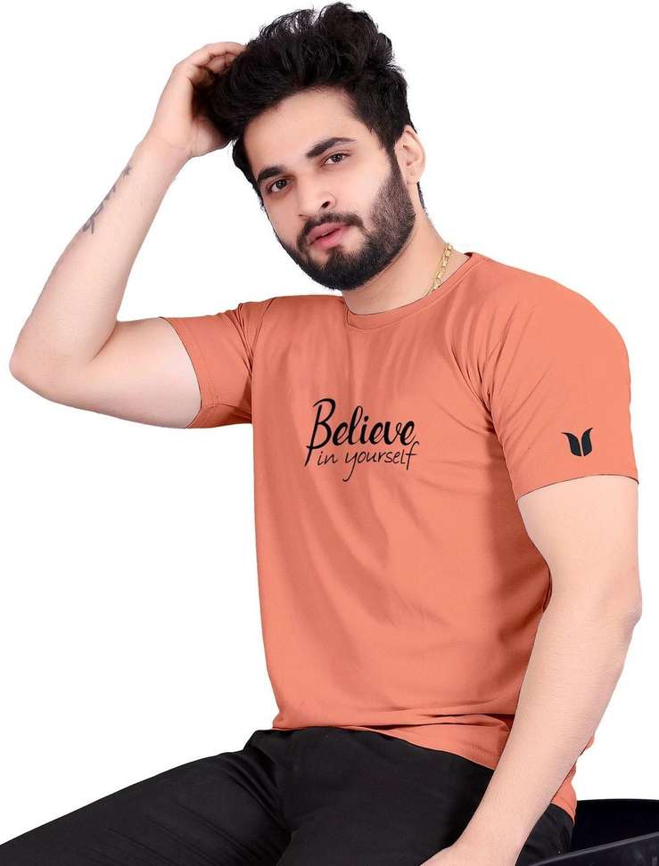 Bybillow Printed Men Orange T‑Shirt – 75% OFF, Only ₹173 at Shopsy