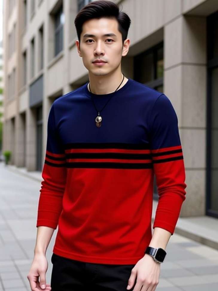 Zfit Color Block Men Dark Blue Red T‑Shirt – 66% OFF Flash Deal on Shopsy