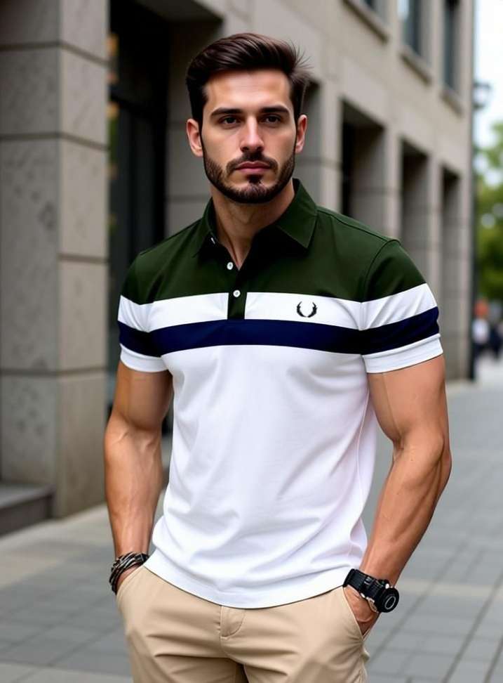Garimaknitwear Color Block Men Green T Shirt