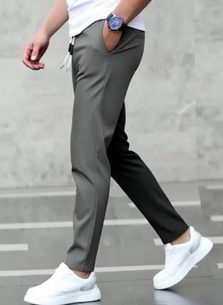 Micus Solid Men Black Grey Track Pants