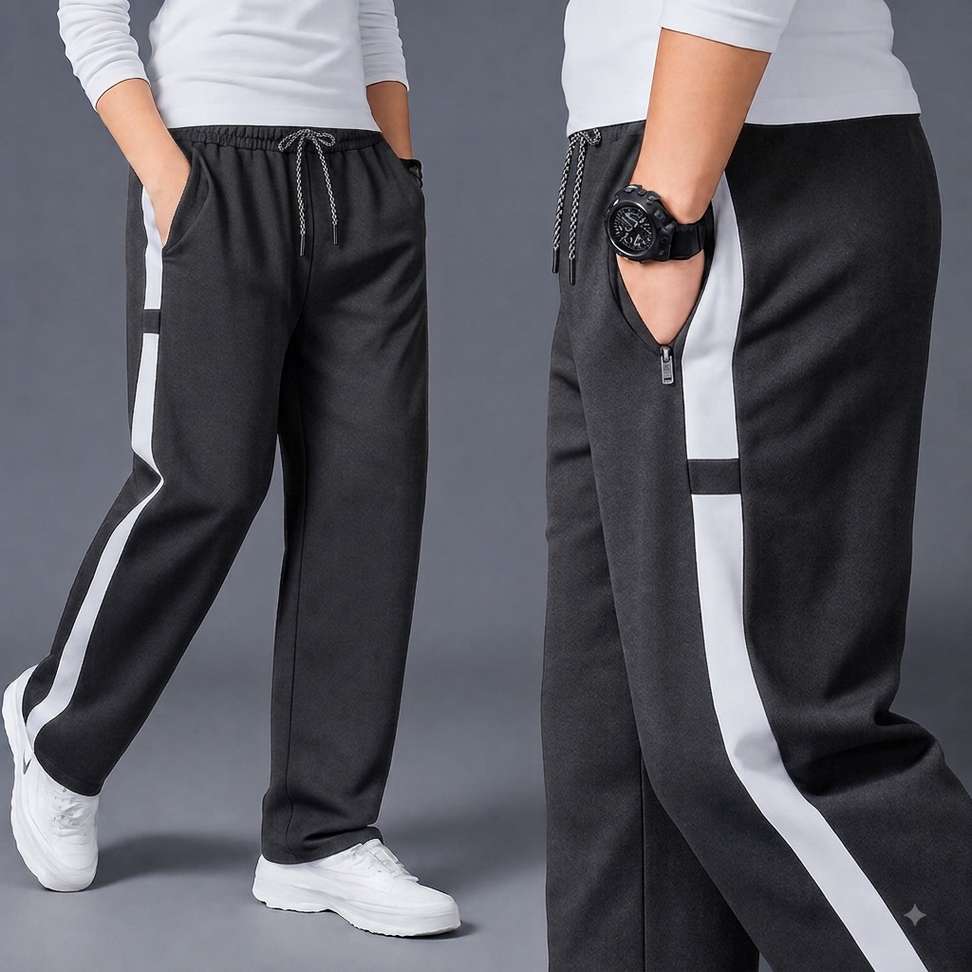Shopsy MSREALSON Striped Men Black, Grey Track Pants - Image 3