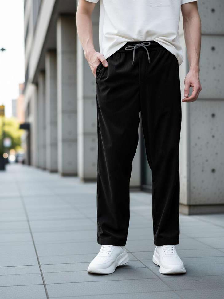 Nomadic Relaxed Men Black Trousers – 70% OFF, Only ₹298 at ExampleShop