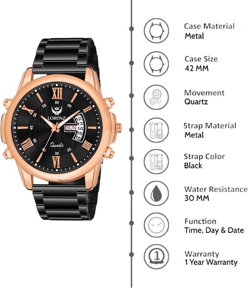 Shopsy Lorenz MK-4042R Men's Analog Day Date Watch - Image 3