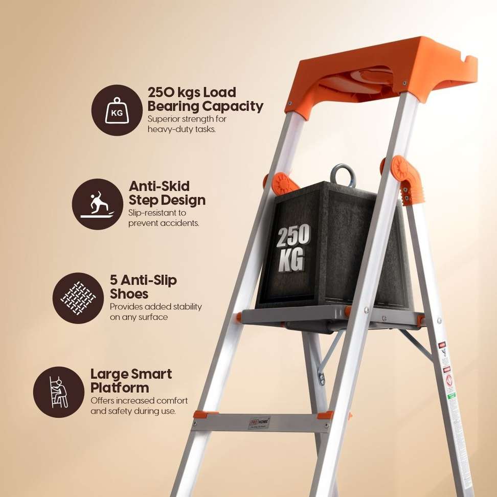 ProHome Apex 3 Steps Aluminum Ladder - Image 3