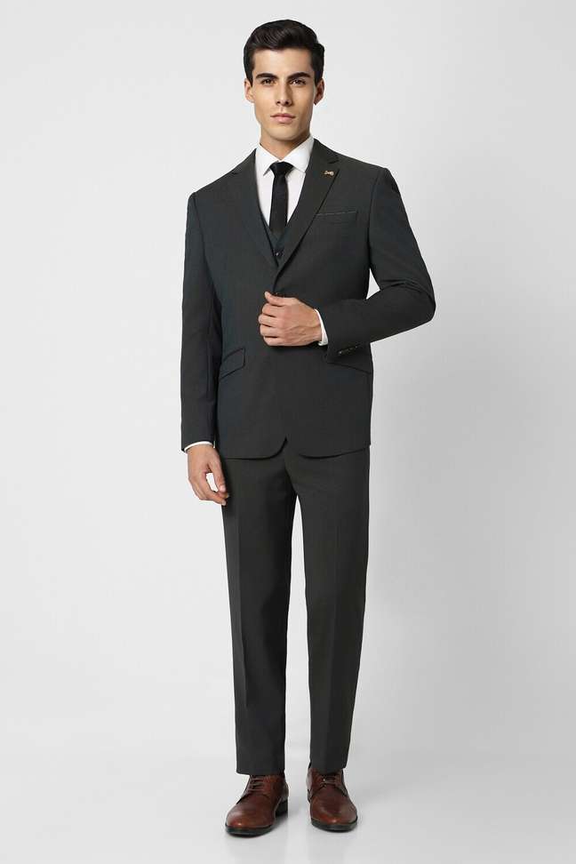 Van Heusen Single Breasted 2 Button Printed Men Suit