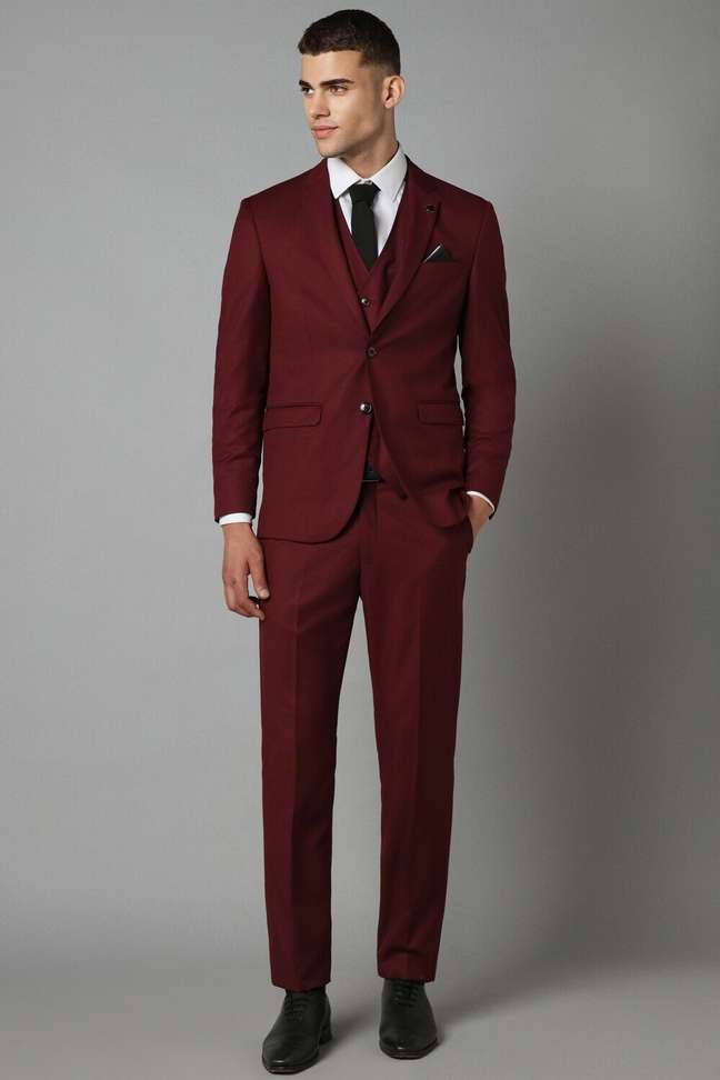 Allen Solly Single Breasted 2 Button Self Design Men Suit