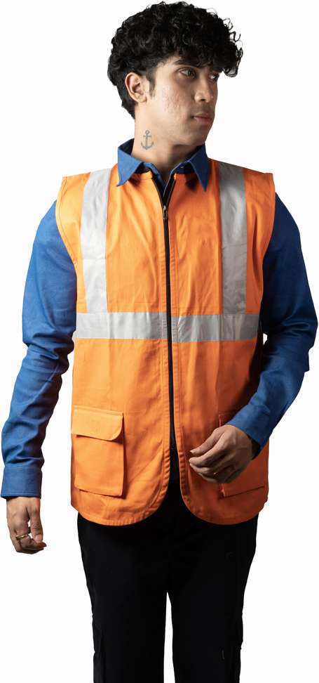 SaashaGarments High‑Visibility Industrial Safety Jacket with Reflective Tape – 72% OFF
