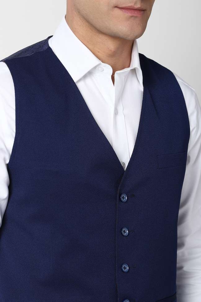 Peter England Single Breasted Textured Men Suit