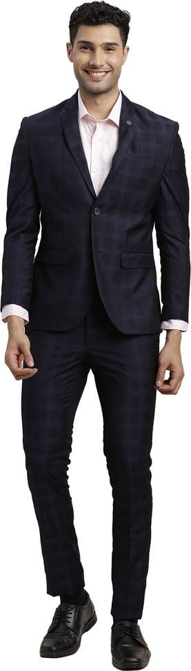 Turtle Two Piece Checkered Men Suit