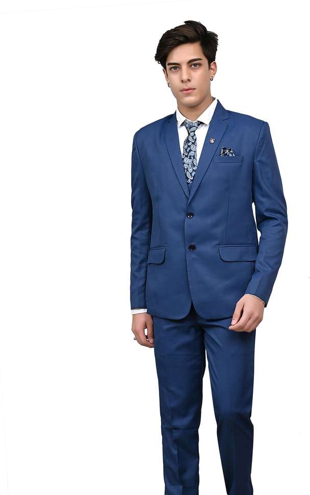 Blackzed Single Breasted Solid Men Suit