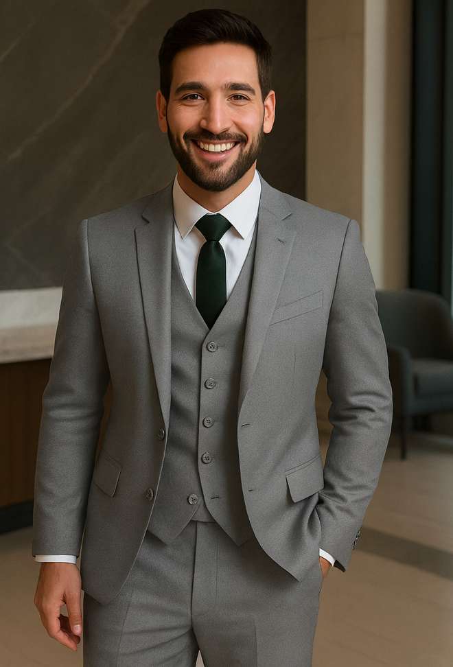 Plus91 3 Piece Suit Solid Men