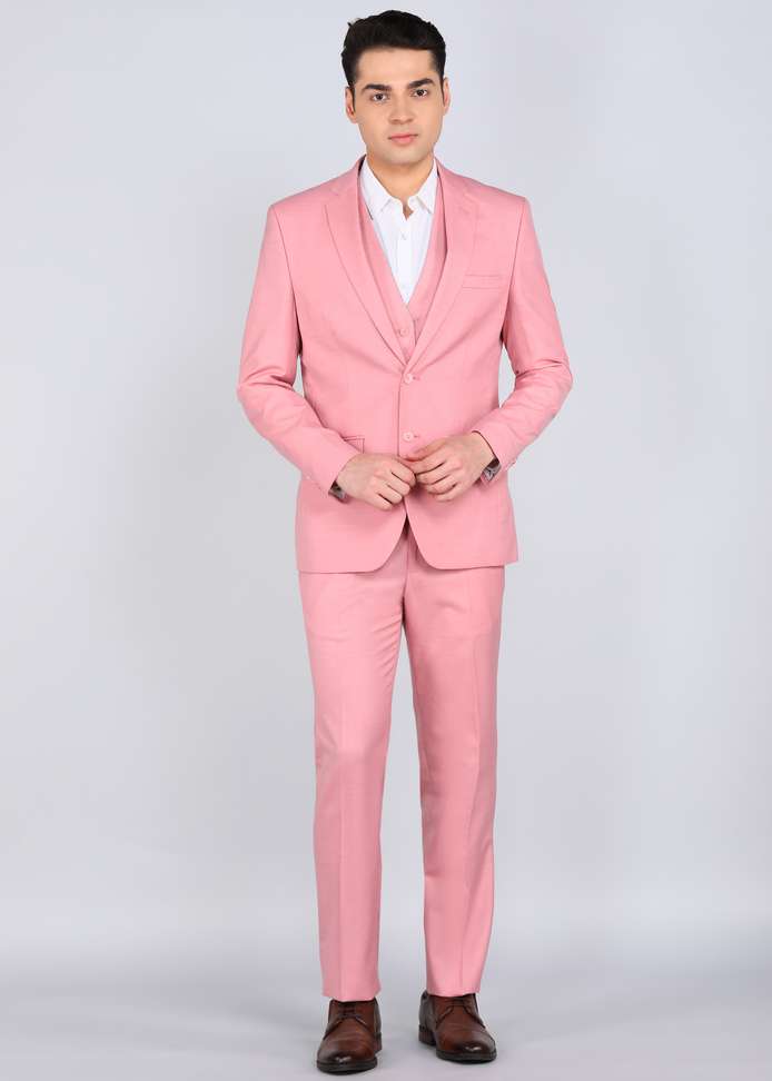 Park Avenue 3Pc Notch W C Slim Fit Solid Men Suit