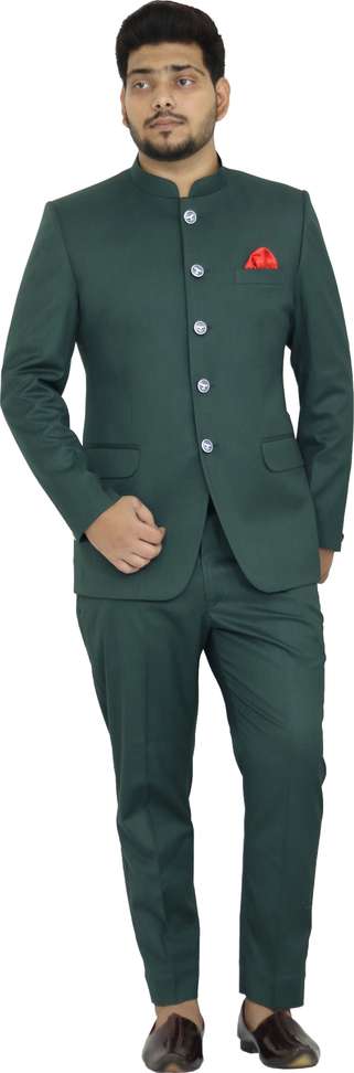 Aljaami Jodhpuri Bandhgala Solid Men Suit
