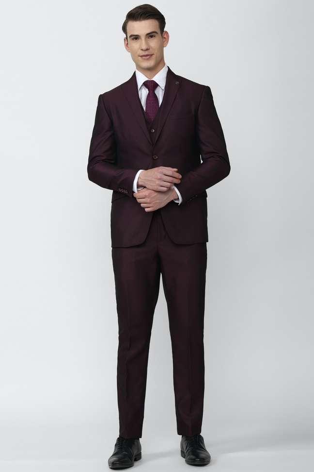 Peter England 3 Pc Suit Textured Men