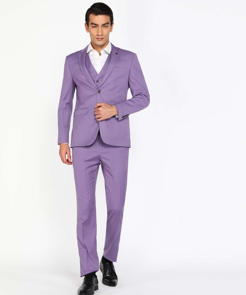 Peter England 3 Pc Suit Textured Men