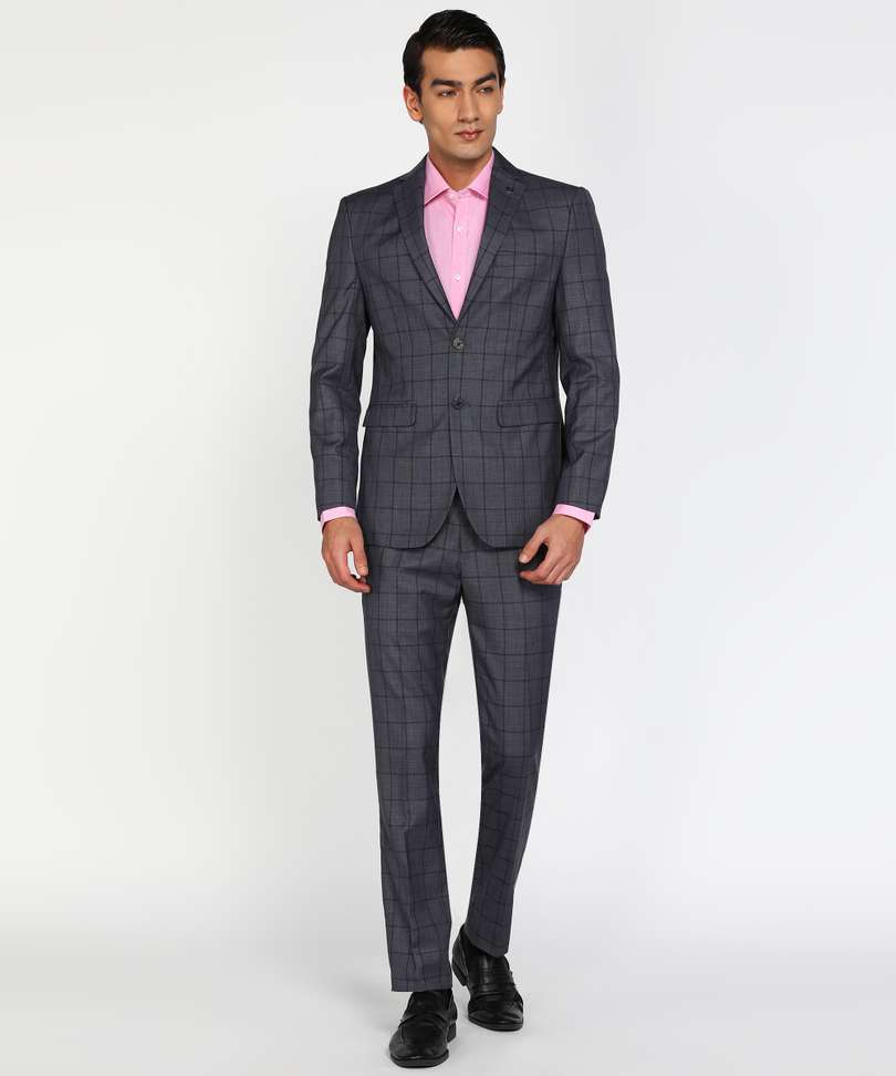 Peter England 2 Pc Suit Checkered Men
