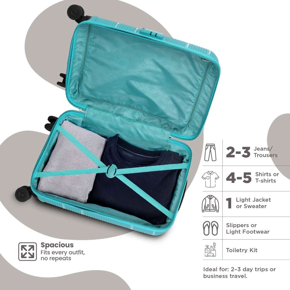 Shopsy KAMILIANT ARMOR 21 inch 8 Wheel Cabin Suitcase - Aqua - Image 6