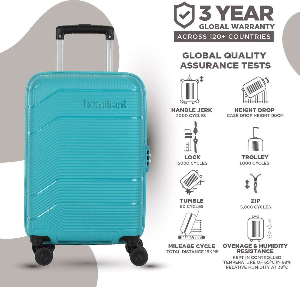 Shopsy KAMILIANT ARMOR 21 inch 8 Wheel Cabin Suitcase - Aqua - Image 7
