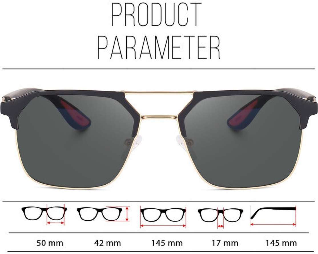 Shopsy Vizor Rectangular Black Sunglasses For Men - Image 6