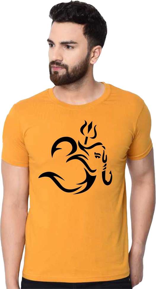 Tee Town Graphic Print Men Orange T Shirt