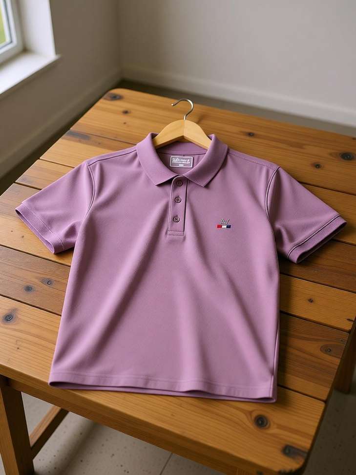 S L Madhok Striped Men Pink T Shirt