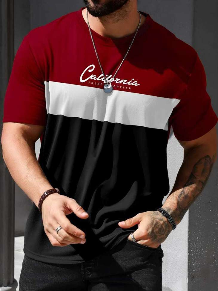 Garimaknitwear Color Block Men Multicolor T Shirt