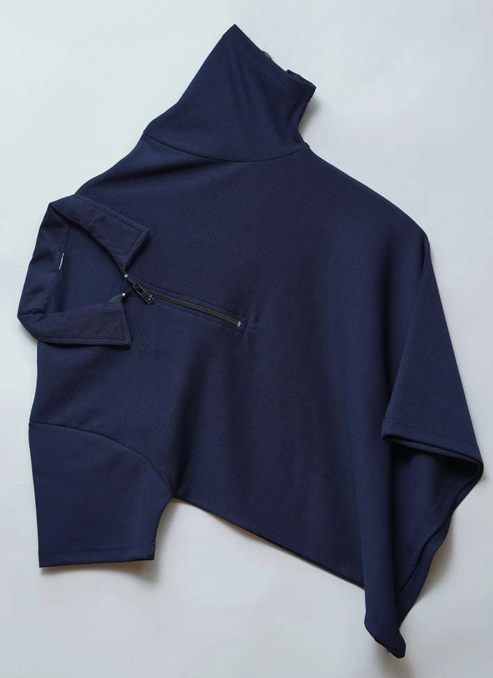 Gibbonte Self Design Men Navy Blue T Shirt