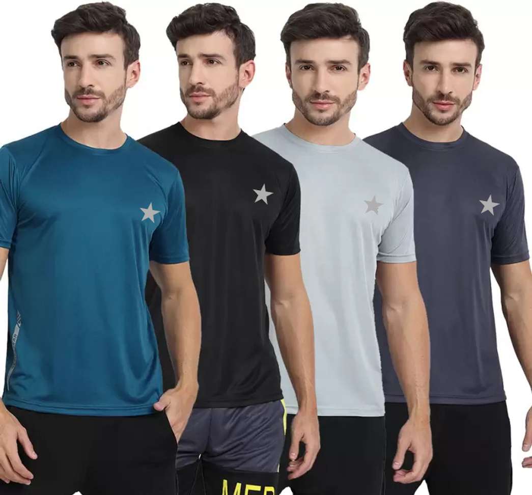 Shopglobal Men’s Multicolor Solid T‑Shirt – 82% OFF Pack of 4