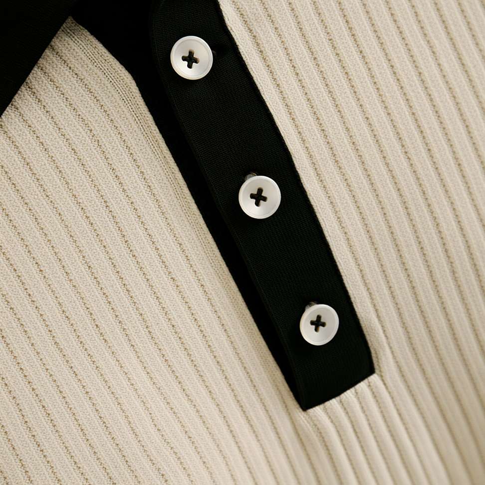 Shopsy Try This Colorblock Men Polo Neck White T-Shirt - Image 3