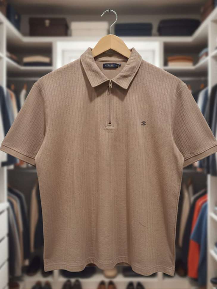 Teenzzi Self‑Design Men Brown Polo T‑Shirt – 70% Off, Only ₹448 at Shopsy