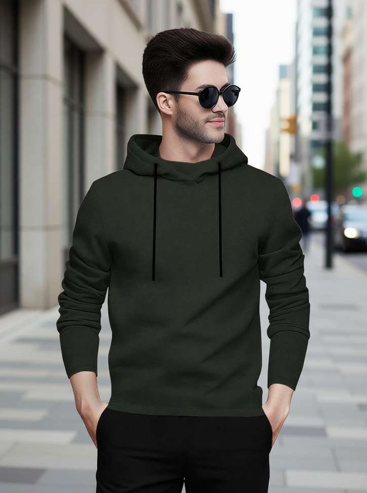 Blive Geometric Print Men Dark Green T Shirt