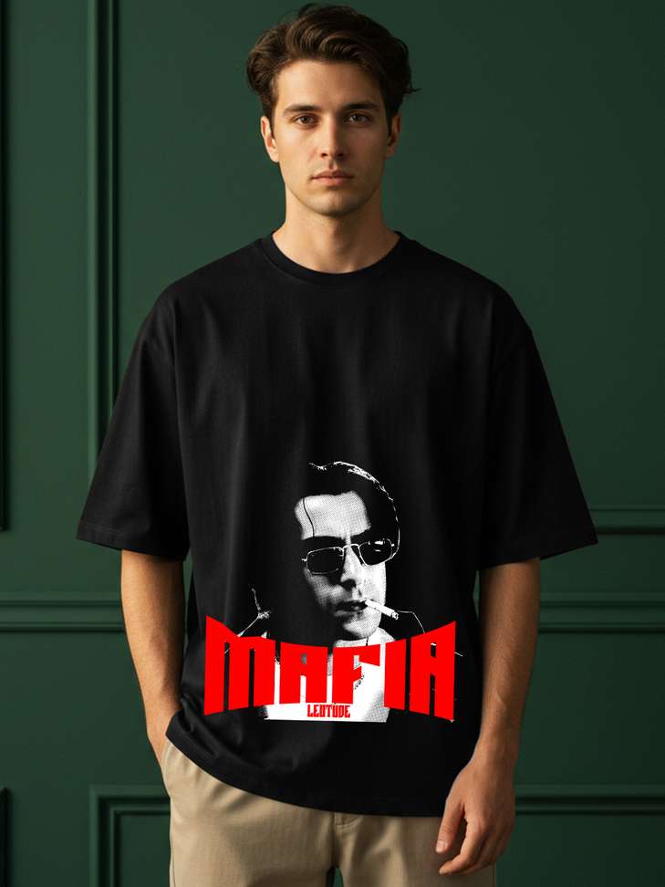 Shopsy JUST ROAR Printed Black Round Neck T-Shirt - Image 3