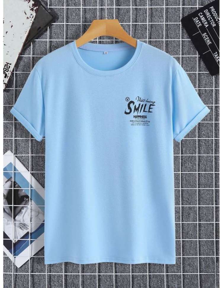 Stelino Printed Men Blue T Shirt