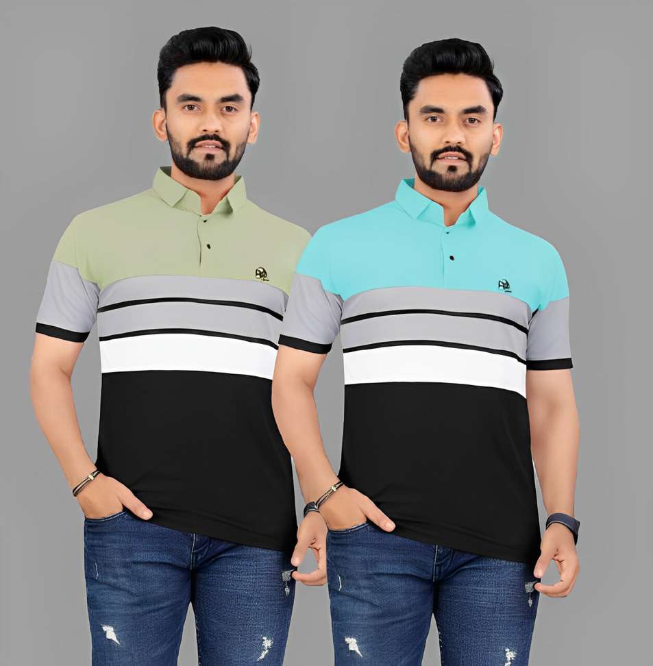Rggarment Striped Men Multicolor T‑Shirt – 83% Off Pack of 2, Lowest Price ₹280