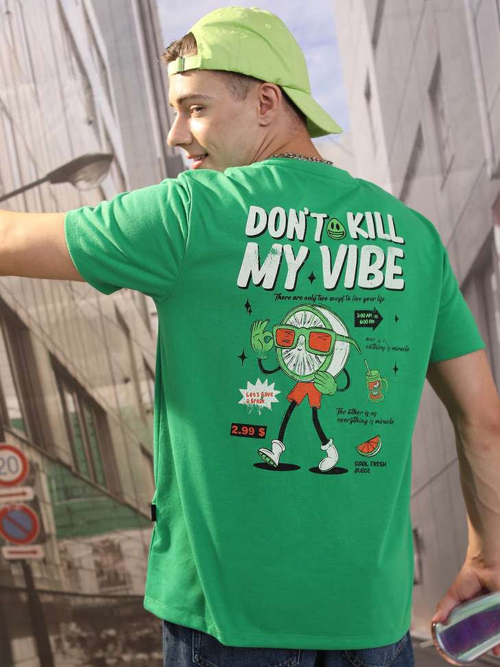 Highlander Printed Men Round Neck Green T‑Shirt – 63 % Off, Best Price